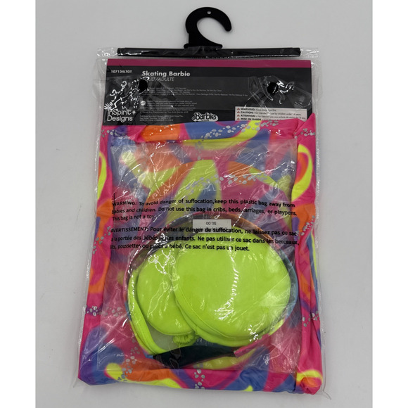 Skating Barbie Women's Adult Costume Halloween Size Large 12-14 Neon New - Picture 3 of 5